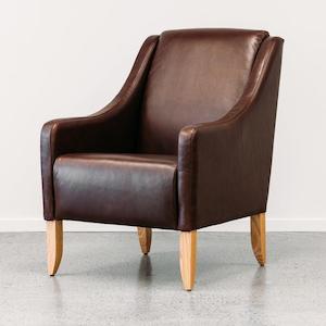 Furniture: Wedgewood leather armchair in monarch auburn