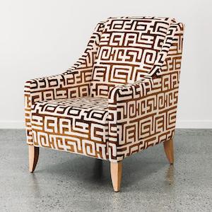 Wedgewood armchair in meandros copper