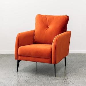 Furniture: Lucy armchair in blood orange