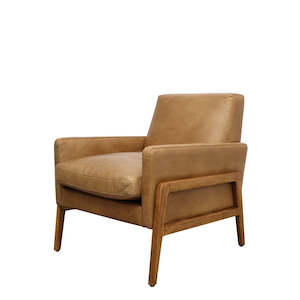 Sawyer armchair in tan leather