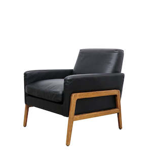 Sawyer armchair in black leather