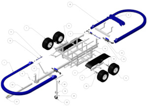 2 x 18" Wheels, 2 x Swing Arms & 2 x Double Mudgards