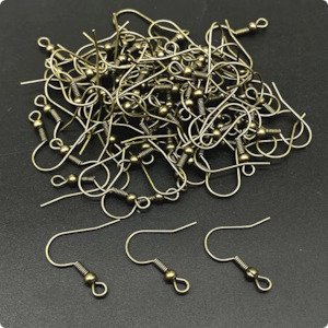 Earring Hooks, Bronze with spring & ball, 18mm (10 pairs)