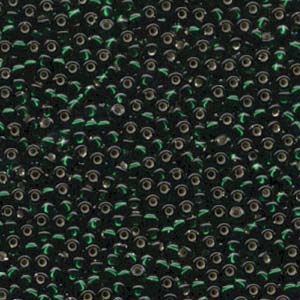 Craft material and supply: Size 8 Seed Bead, Silver Lined Dark Emerald (10gms)