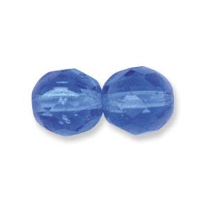 Czech Glass Facet, Sapphire (4 or 6mm)