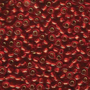 Craft material and supply: Size 6 Seed Bead, Silver Lined Ruby (10gms)