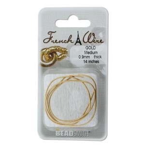 Craft material and supply: French Wire, Gold, Medium, 0.9mm (35cm)