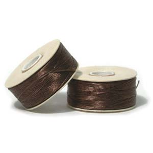 Craft material and supply: Nymo, Size B, Brown (1 bobbin - 65m)