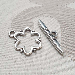 Craft material and supply: Toggle Clasp, Silver, Ring:14mm/Bar:24mm (5 sets)