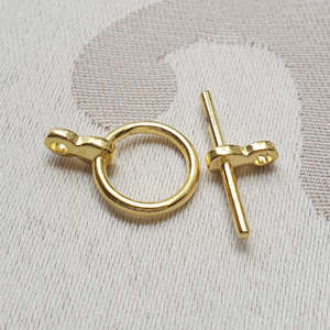 Craft material and supply: Toggle Clasp, Gold, Ring:12mm/Bar:19mm (5 sets)