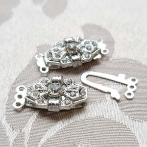 Fancy Clasp, Nickel, Triple Strand, 24x12mm (1pc)