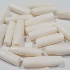 Bone Bead, Tube, Light White, 20x6mm (20pcs)