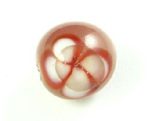 Craft material and supply: Indonesian Lampwork, Round Flower, Mauve/White, 12mm (10 pcs)