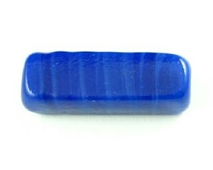 Indonesian Lampwork, Plain, Rectangle, Cobalt, 33x8mm (2pc)