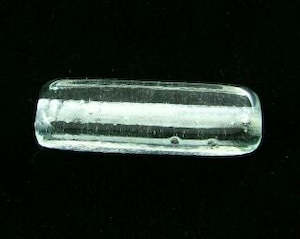 Indonesian Lampwork, Plain, Rectangle, Clear, 33x8mm (2pc)