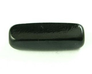 Indonesian Lampwork, Plain, Rectangle, Black, 33x8mm (2pc)