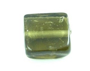 Indian Glass, Plain, Square, Grey, 13mm (40gms - 20pcs)