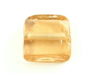 Craft material and supply: Indian Glass, Plain, Square, Champagne 13mm (40gms - 20pcs)