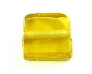 Craft material and supply: Indian Glass, Plain, Square, Amber, 13mm (40gms - 20pcs)