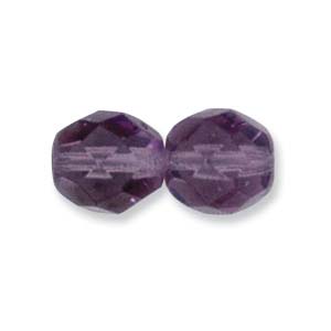 Czech Glass Facet, Dark Amethyst (4 or 6mm)