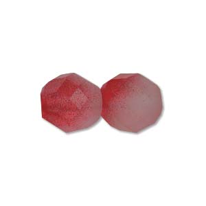 Craft material and supply: Czech Glass Facet, Strawberry Matte (6 or 8mm)