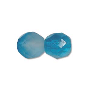 Craft material and supply: Czech Glass Facet, Blue Pacific Matte (6 or 8mm)