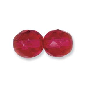 Craft material and supply: Czech Glass Facet, Cranberry (6 or 8mm)