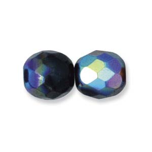 Craft material and supply: Czech Glass Facet, Jet AB (6 or 8mm)