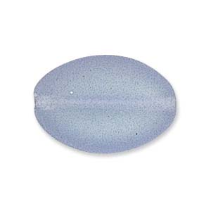 Craft material and supply: Czech Glass, Flat Oval, Frosted Light Sapphire AB, 12x9mm (10 pcs)