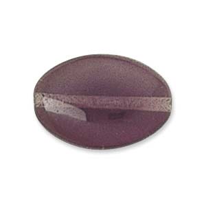 Czech Glass, Flat Oval, Dark Amethyst, 12x9mm (10 pcs)