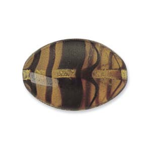 Czech Glass, Flat Oval, Tortoise, 12x9mm (10 pcs)