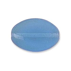 Craft material and supply: Czech Glass, Flat Oval, Aqua, 12x9mm (10 pcs)