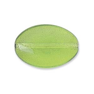 Craft material and supply: Czech Glass, Flat Oval, Peridot, 12x9mm (10 pcs)