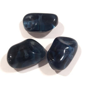 Craft material and supply: Czech Glass, Rock, Montana, 10x18mm (10 pcs)