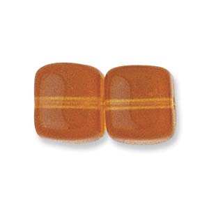 Craft material and supply: Czech Glass, Cube, Amber, 5x7mm (10 pcs)