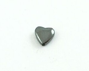 Hematite Stone, Heart, Puffy, 6mm (10 pcs)