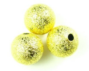 Craft material and supply: Metal Bead, Star Dust, Gold, 10mm (10 pcs)