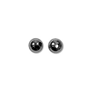 Craft material and supply: Metal Bead, Round, Smooth, Black Oxide, 4mm (100 pcs)