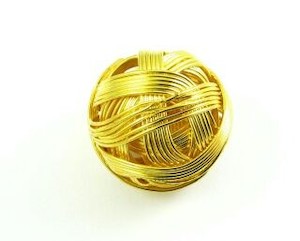 Craft material and supply: Metal Bead: Wire Ball, Gold, 20mm (5 pcs)