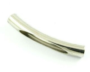 Craft material and supply: Metal Bead, Tube, Bent, Sliced, Nickel, 32x5mm (10 pcs)