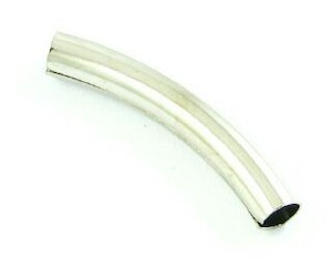 Craft material and supply: Metal Bead, Tube, Bent, Nickel, 30x5mm (10 pcs)