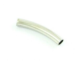 Craft material and supply: Metal Bead, Tube, Bent, Nickel, 23x4mm (10 pcs)