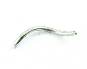 Craft material and supply: Metal Bead, Tube,Twisted, Nickel, 25x2mm (10 pcs)