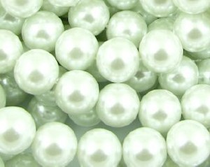 Craft material and supply: Chinese Glass Based Pearl, Round, White, 12mm (20pcs)