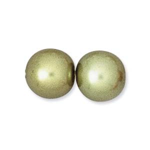 Craft material and supply: Glass Based Pearl, Olivine (4, 6, 8, 10 or 12mm)