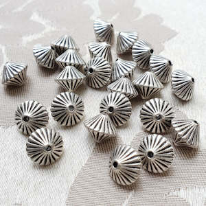 Craft material and supply: 10mm Plastic Metallic Mushroom, Silver (10 pcs)