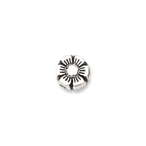 6mm Plastic Metallic Sunflower, Silver (10 pcs)