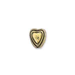 6mm Plastic Metallic 3D Heart, Gold (10 pcs)