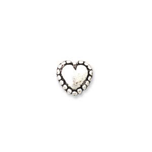 Craft material and supply: 6mm Plastic Metallic Beaded Heart, Silver (10 pcs)