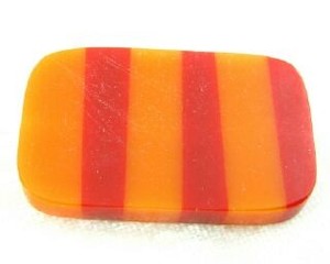 Craft material and supply: Resin, Rectangle Stripe Width, Orange/Red, 40x26mm (10pc)